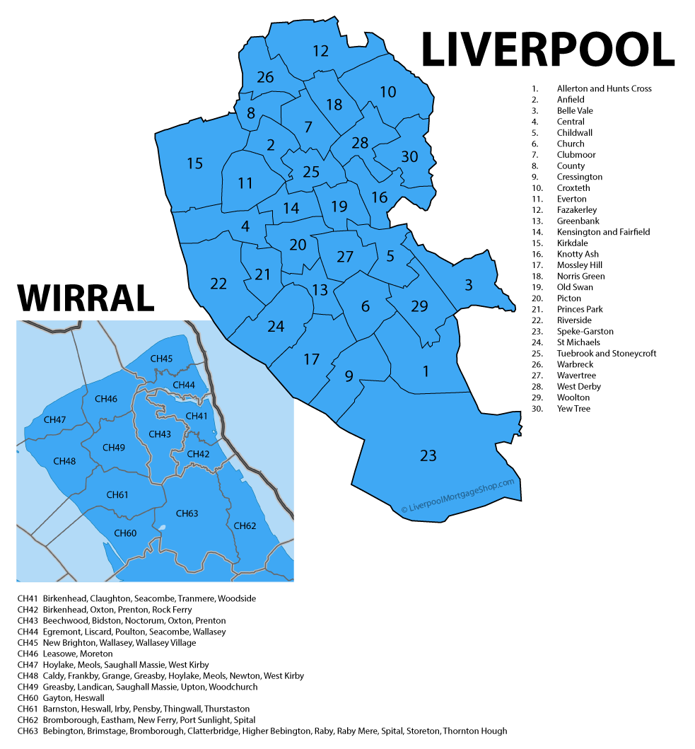 Liverpool Mortgage Areas Map